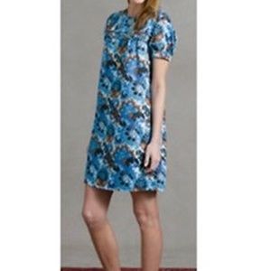 J. Crew peacock print Emma silk dress